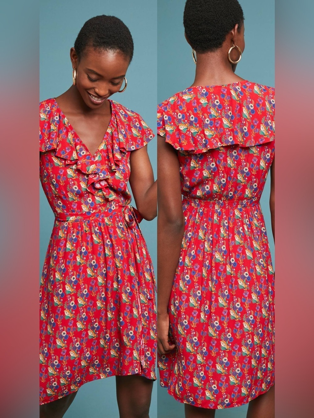Maeve by Anthropologie Rosalia Floral Wrap Dress